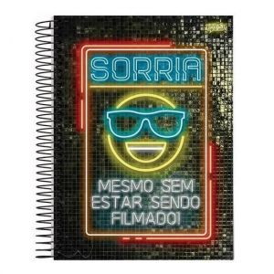 Caderno Espiral Universitário (Grande) 15 Matérias 240 Folhas Capa Dura Placas Jandaia - Envio de Capas Conforme Disponibilidade do Estoque