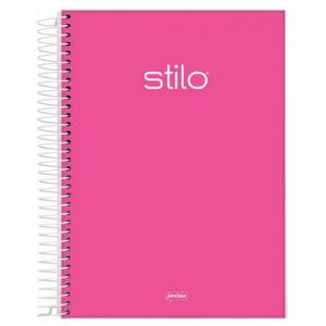 Caderno Espiral Universitário (Grande) 15 Matérias 240 Folhas Capa Dura Stilo Neon Rosa Jandaia