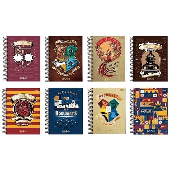 Caderno Espiral Universitário (Grande) 20 Matérias 400 Folhas Capa Dura Harry Potter Jandaia - Envio de Capas Conforme Disponibilidade do Estoque