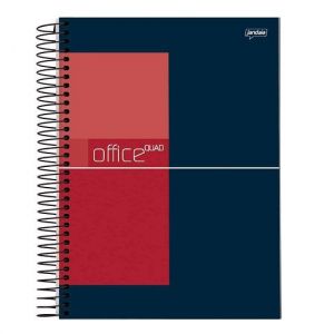 Caderno Espiral Universitário (Grande) 96 Folhas Capa Dura Quadriculado 1cm Office Jandaia - Envio de Capas Conforme Disponibilidade do Estoque