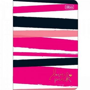 Caderno Grampeado 1/4 (Pequeno) 32 Folhas Capa Flexível Love Pink Tilibra - Envio de Capas Conforme Disponibilidade do Estoque