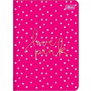 Caderno Grampeado 1/4 (Pequeno) 32 Folhas Capa Flexível Love Pink Tilibra - Envio de Capas Conforme Disponibilidade do Estoque