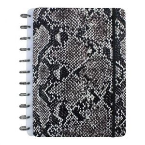 Caderno Grande 80 Folhas Costurado Animal Colors Cobra Black Note Mee