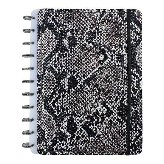 Caderno Grande 80 Folhas Costurado Animal Colors Cobra Black Note Mee