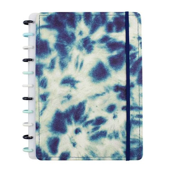 Caderno Grande 80 Folhas Costurado Tie Dye Baby Blue Blue Note Mee