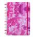 Caderno Grande 80 Folhas Costurado Tie Dye Pink White Note Mee