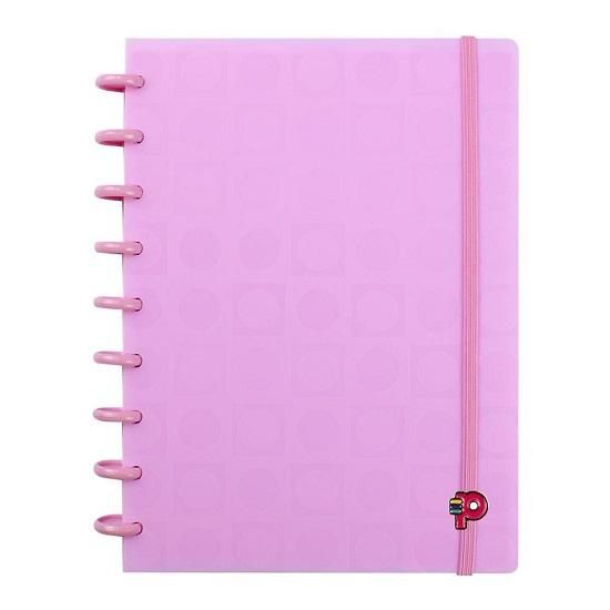 Caderno Médio 80 Folhas Breeze Pastel Rosa Pop Disc