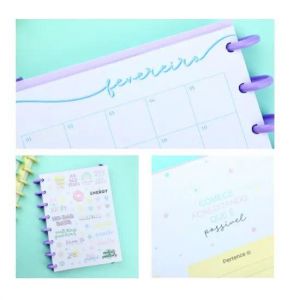 Caderno Médio 80 Folhas Breeze Pastel Rosa Pop Disc