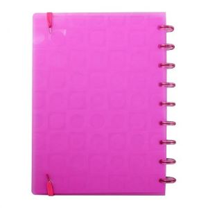 Caderno Médio 80 Folhas Bubble Neon Rosa Pop Disc