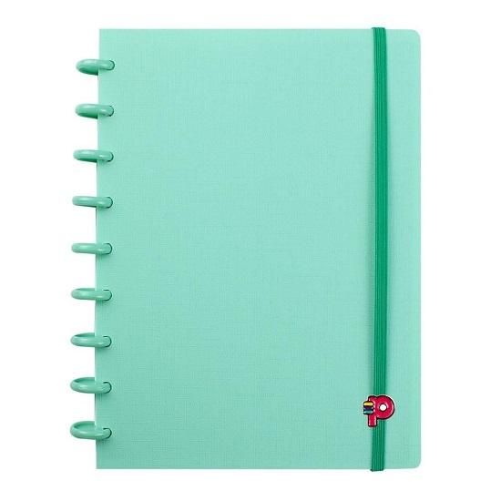 Caderno Médio 80 Folhas Yummy Colors Verde Menta Pop Disc