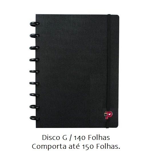 Caderno Médio All Black Disco G Pop Disc