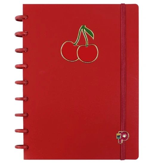 Caderno Médio ChocoCherry Cereja 80 Folhas Pop Disc