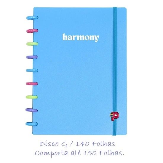 Caderno Médio Colorful Harmony Disco G 140 Folhas Pop Disc