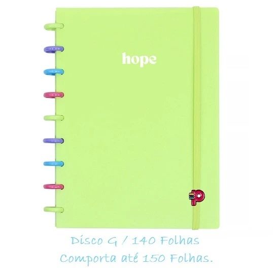 Caderno Médio Colorful Hope Disco G 140 Folhas Pop Disc