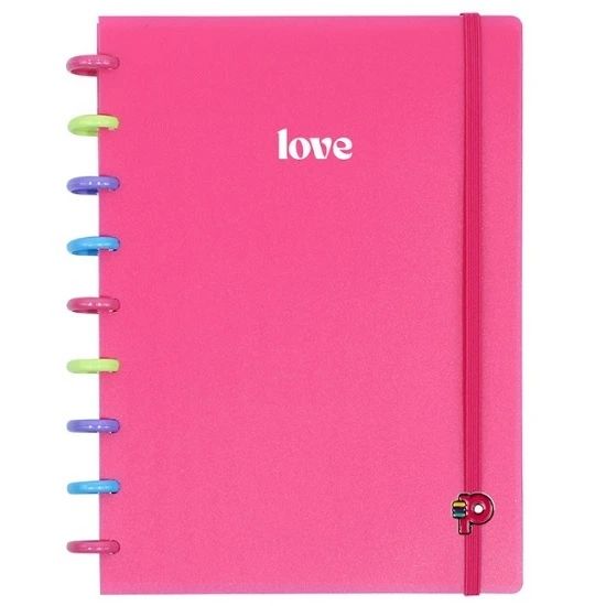 Caderno Médio Colorful Love 80 Folhas Pop Disc