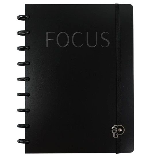 Caderno Médio Focus Black 80 Folhas Pop Disc