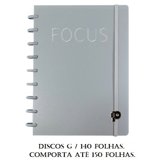 Caderno Médio Focus Silver Disco G 140 Folhas Pop Disc