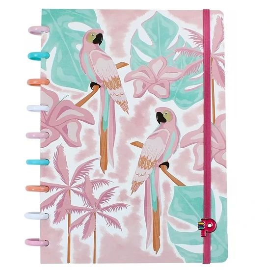 Caderno Médio Tropical Arara 80 Folhas Pop Disc