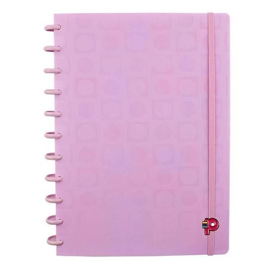 Caderno Grande 80 Folhas Breeze Rosa Pastel Pop Disc