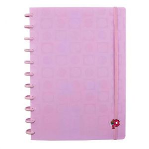 Caderno Grande 80 Folhas Breeze Rosa Pastel Pop Disc