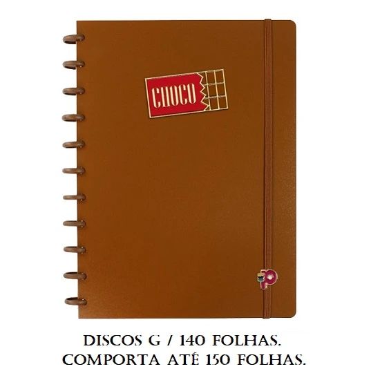 Caderno Universitário (Grande) ChocoCherry Disco G Chocolate 140 Folhas Pop Disc