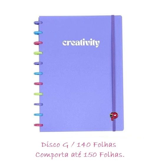 Caderno Universitário (Grande) Colorful Creativity Disco G 140 Folhas Pop Disc