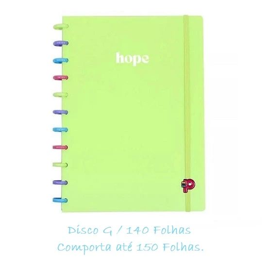 Caderno Universitário (Grande) Colorful Hope Disco G 140 Folhas Pop Disc