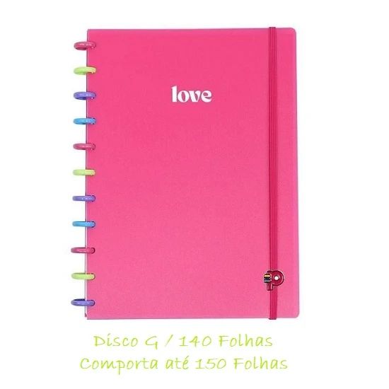 Caderno Universitário (Grande) Colorful Love Disco G 140 Folhas Pop Disc