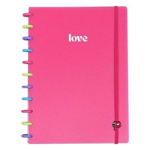 Caderno Universitário (Grande) Colorful Love Pop Disc