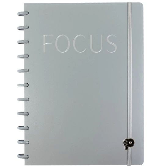 Caderno Universitário (Grande) Focus Silver 80 Folhas Pop Disc