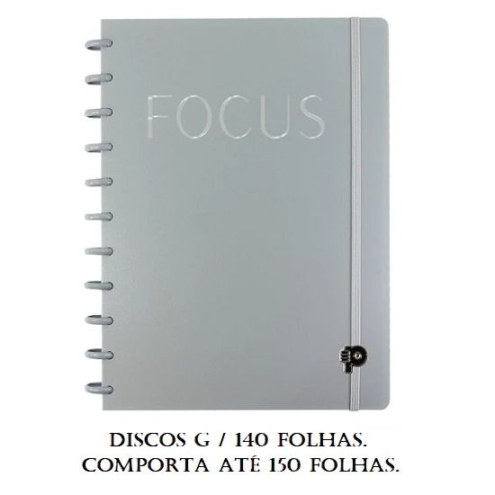 Caderno Universitário (Grande) Focus Silver Disco G 140 Folhas Pop Disc