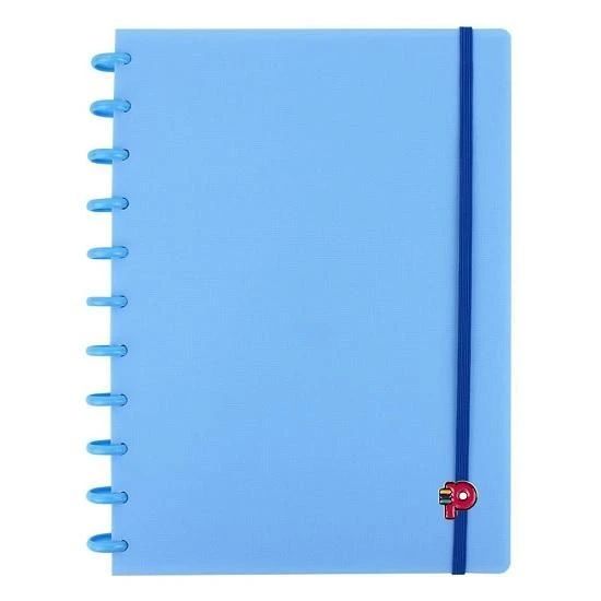 Caderno Universitário (Grande) Yummy Colors Disco G Azul Tutti Frutti 140 Folhas Pop Disc