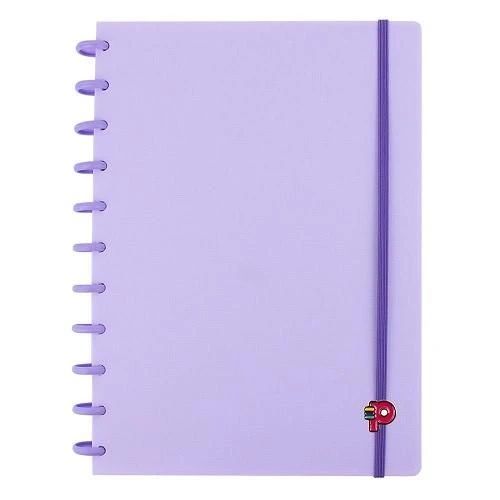 Caderno Universitário (Grande) Yummy Colors Disco G Lilás Marshmallow 140 Folhas Pop Disc