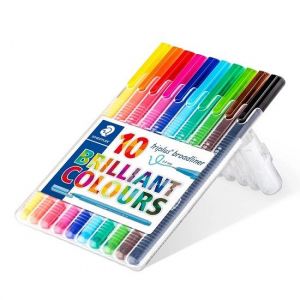 Caneta Broadliner Triplus Com 10 Cores 338SB10 Staedtler