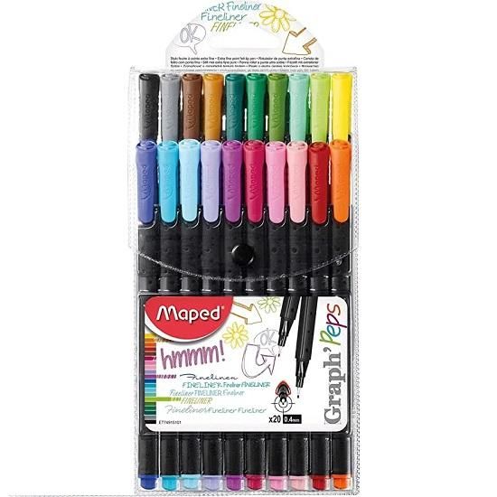 Caneta Fineliner Graph Peps Com 20 Cores 749151 Maped