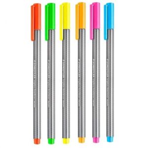 Caneta Fineliner Triplus Com 6 Cores Neon SB6CS302 Staedtler