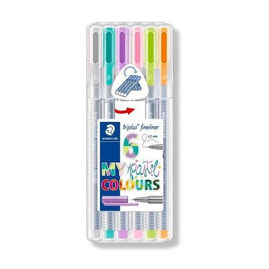 Caneta Fineliner Triplus Com 6 Cores Pastel 334SB6 Staedtler