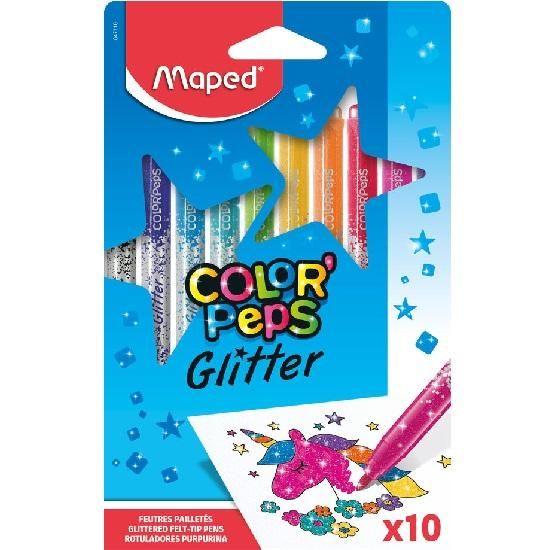 Caneta Hidrográfica 10 Cores Glitter 847110 Maped