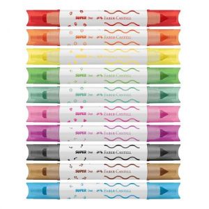 Caneta Hidrográfica 10 Cores Super Duo Duo150610 Faber Castell