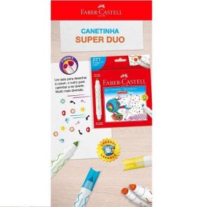 Caneta Hidrográfica 10 Cores Super Duo Duo150610 Faber Castell