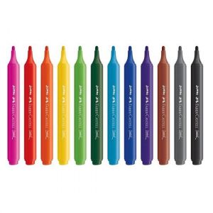 Caneta Hidrográfica 12 Cores Jumbo Triangular 150212J Faber Castell