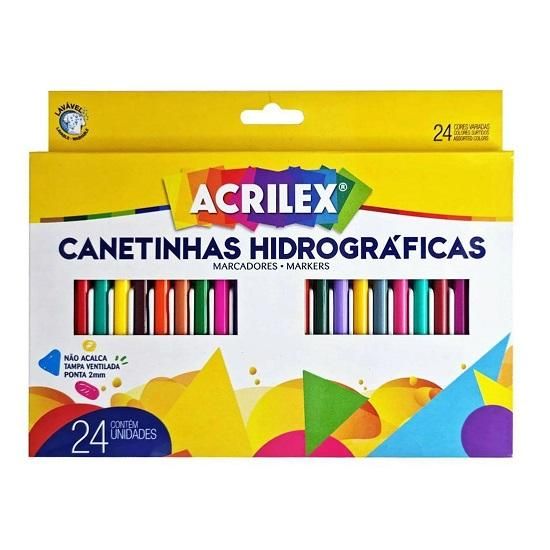 Caneta Hidrográfica 24 Cores Acrilex