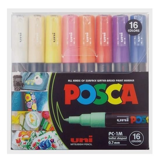 Caneta Posca PC-1M Com 16 Cores Uni