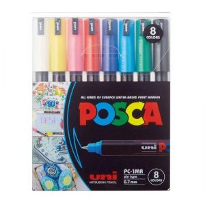 Caneta Posca PC-1MR Com 8 Cores Uni