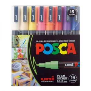 Caneta Posca PC-3M Com 16 Cores Uni