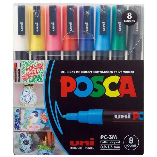 Caneta Posca PC-3M Com 8 Cores Uni