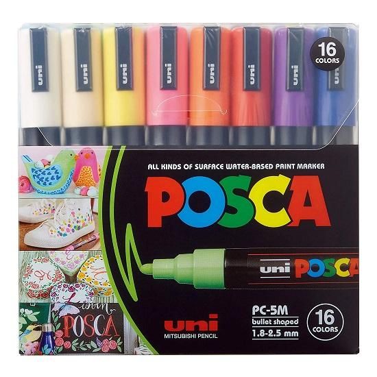 Caneta Posca PC-5M Com 16 Cores Uni