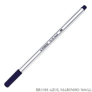 Caneta Stabilo Pen Brush Azul Marinho 568/22