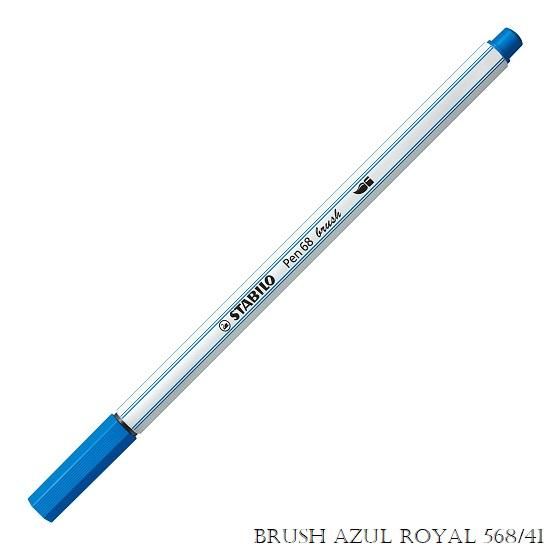 Caneta Stabilo Pen Brush Azul Royal 568/41