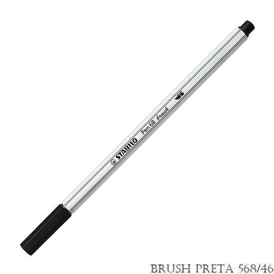 Caneta Stabilo Pen Brush Preta 568/46